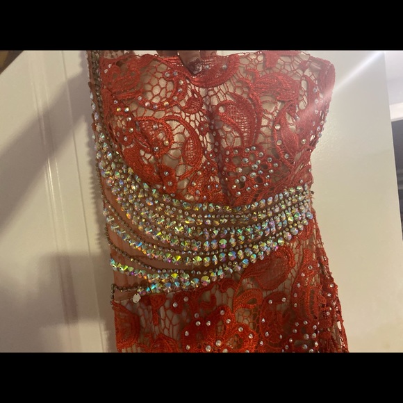 One shoulder formal dress red - Picture 2 of 3